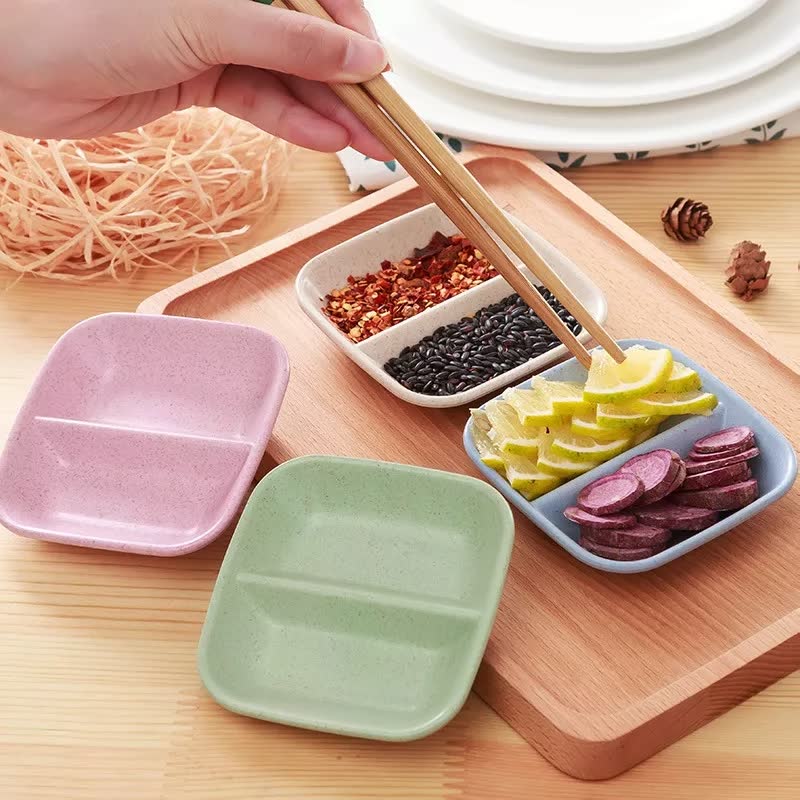 Creative Wheat Stalk Seasoning Dish Sauce And Vinegar Seasoning Pickles Snack Small Plate Vinegar Dish Divider