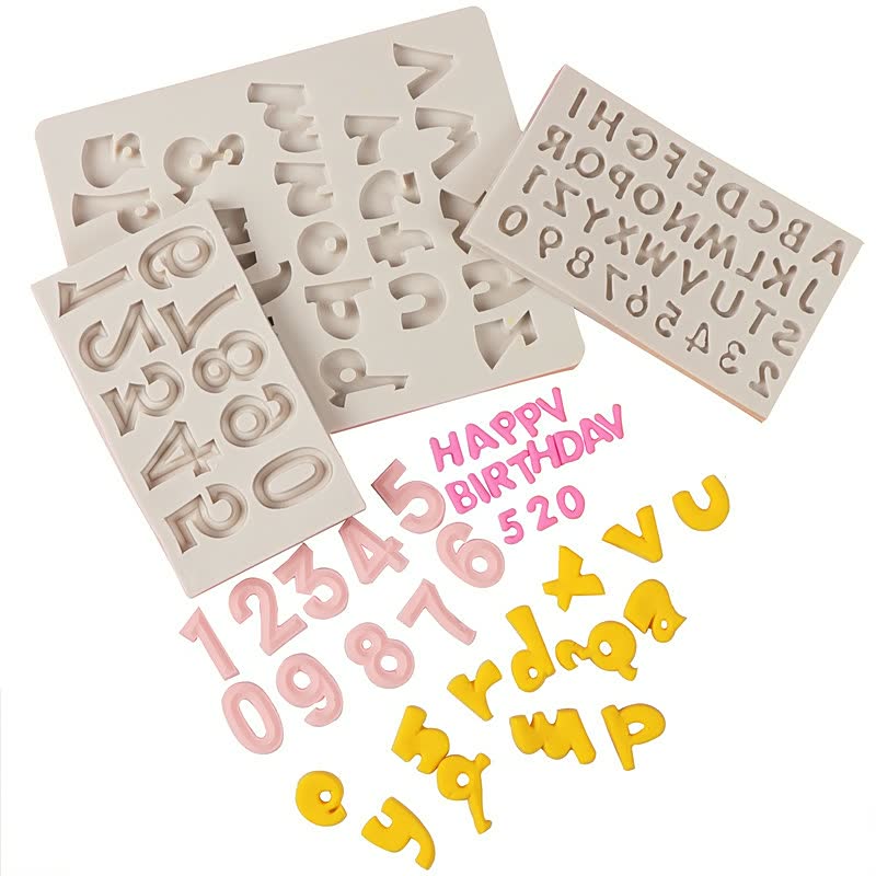 Digital Mould Letter Silicone Mold 3d Fondant Mould Cake Decoration Tools Diy Kitchen Bakeware High Quality Safety Mould