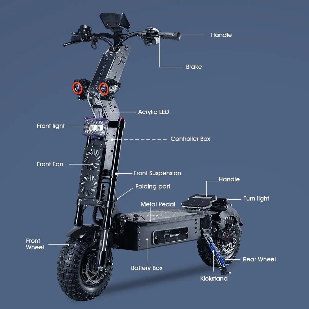 LATEST 14INCH FAT WHEEL 10000W FAT TIRE ELECTRIC SCOOTER WITH TOP SPEED 66MPH