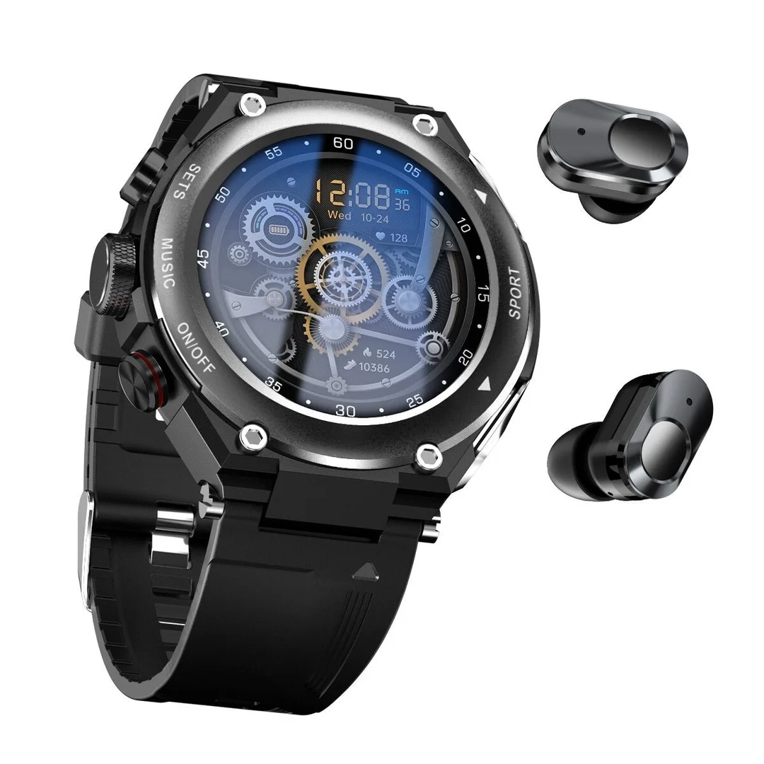 【Newest】Sports Smart Watch with Wireless Earphones (for iPhone and Android)