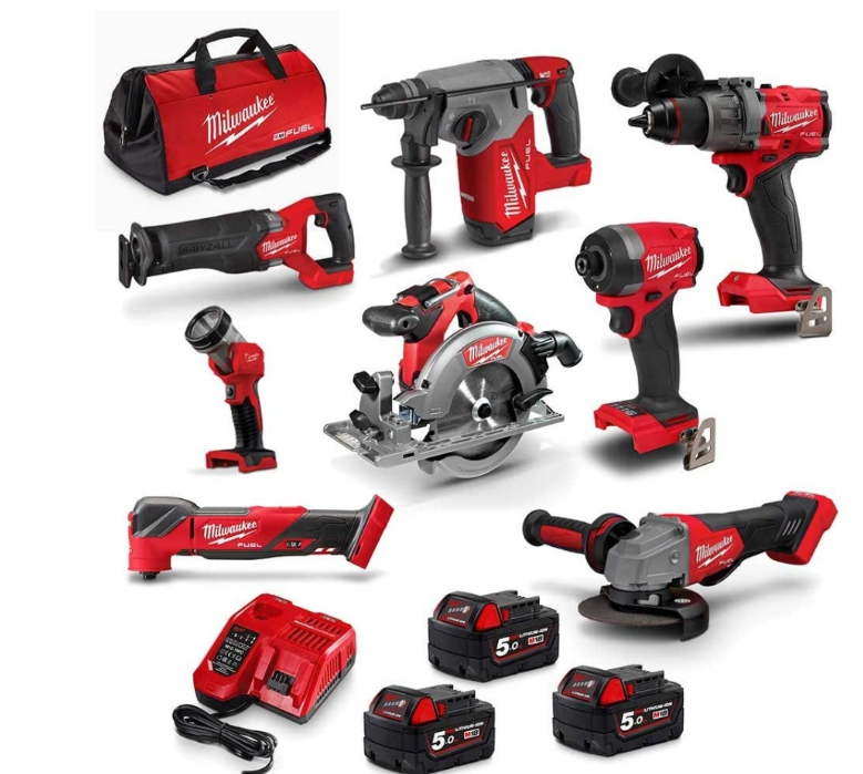 MILWAUKEE 18V FUEL 8 Piece 3 x 5.0Ah Combo Kit