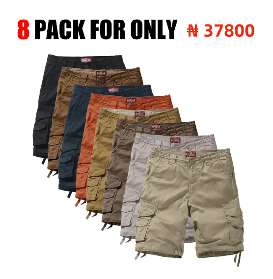 8 PACK Men's Cargo Shorts ,Every order will get a random styles bag!