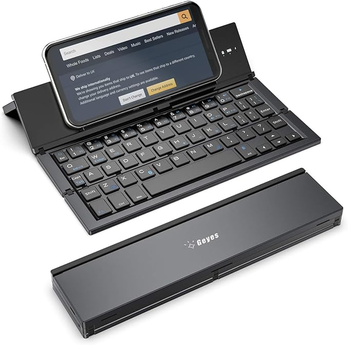 Foldable BT Keyboard, Portable Wireless Keyboard With Stand Holder