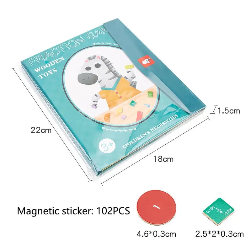 Montessori Magnetic Book Fraction Puzzle For Children (Free Shipping) 