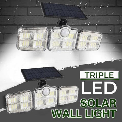 Triple LED Solar Wall Light 