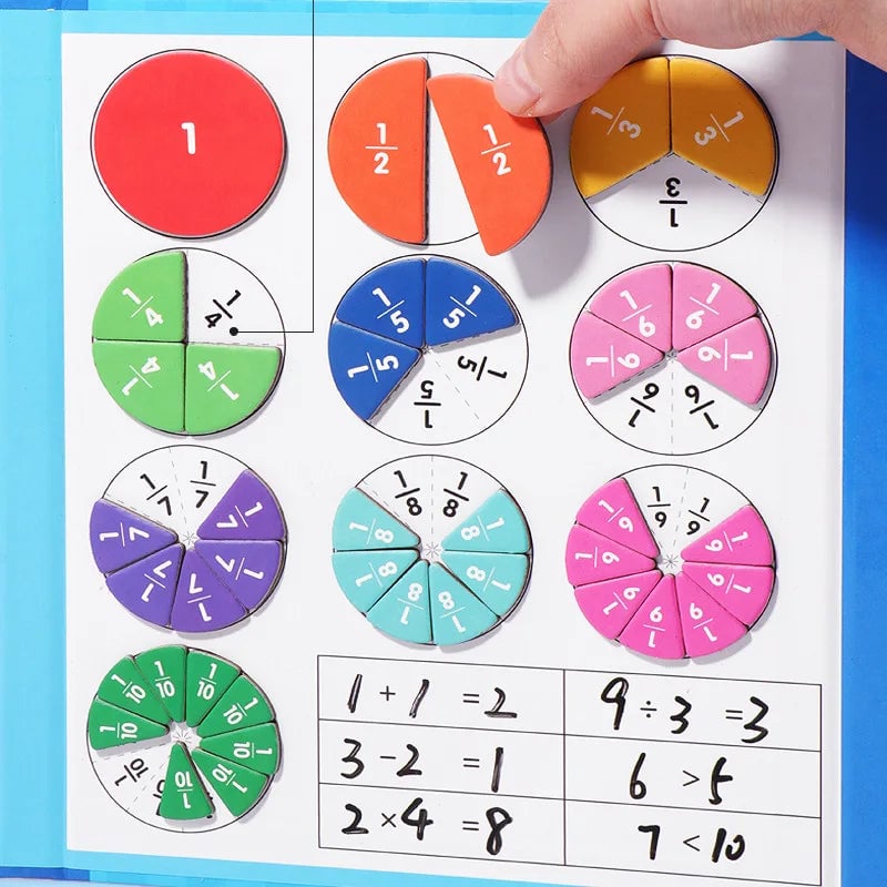 Montessori Magnetic Book Fraction Puzzle For Children (Free Shipping) 