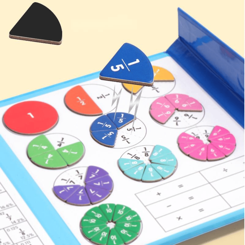 Montessori Magnetic Book Fraction Puzzle For Children (Free Shipping) 