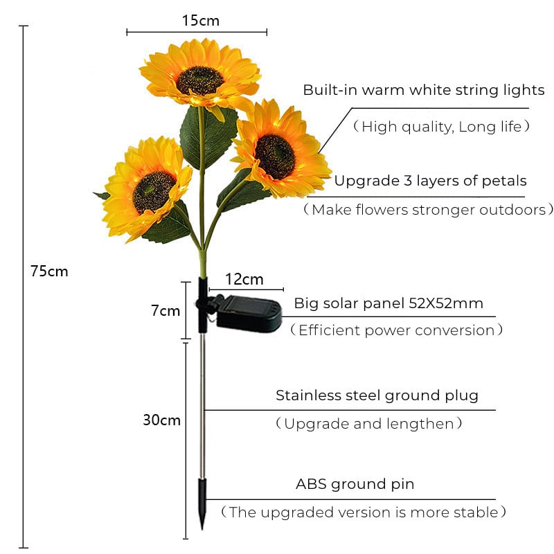 🌻Last Day 49% Off-- Waterproof Solar Sunflower Light 