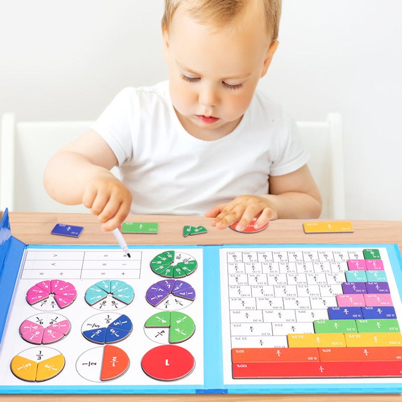 Montessori Magnetic Book Fraction Puzzle For Children (Free Shipping) 