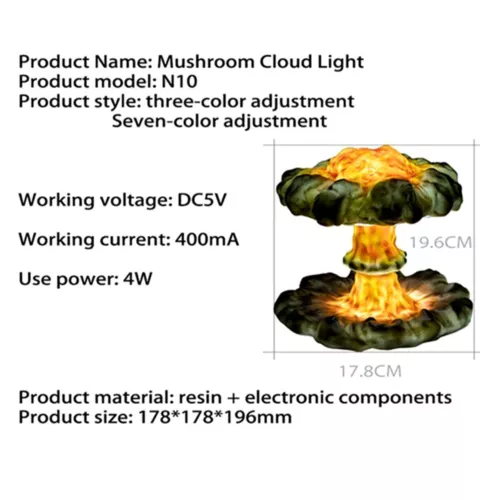 Creative 3D Mushroom Cloud Night Lamp