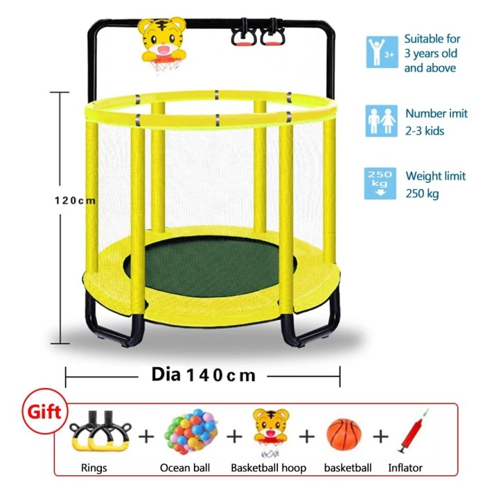 Mini Kids Trampoline Jump With Net