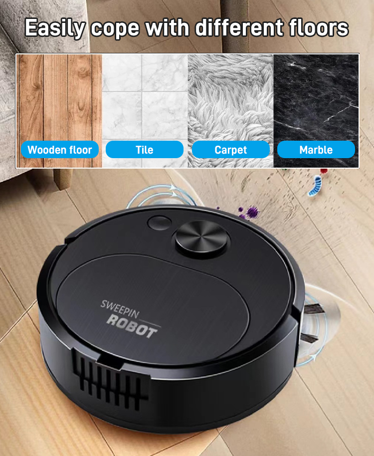 3-in-1 USB Compact Smart Robot Vacuum Cleaner, for Home and Office