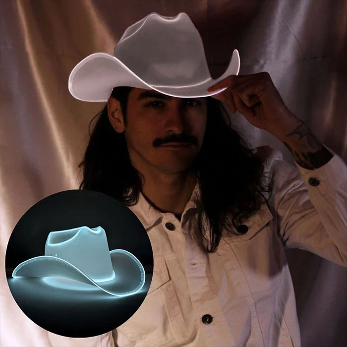 Flashing Blinky Lights Cowboy Hat