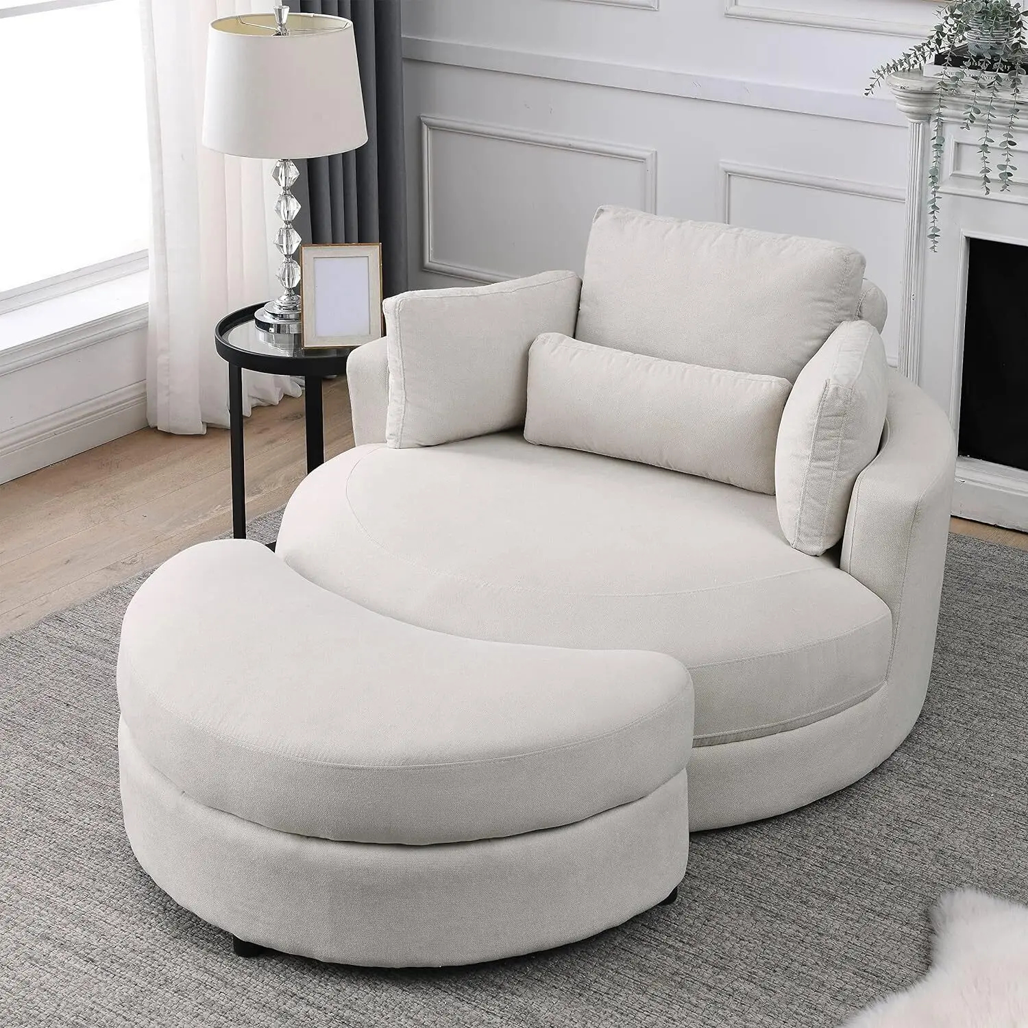 🔥Swivel Sofa Chair With Storage Ottoman