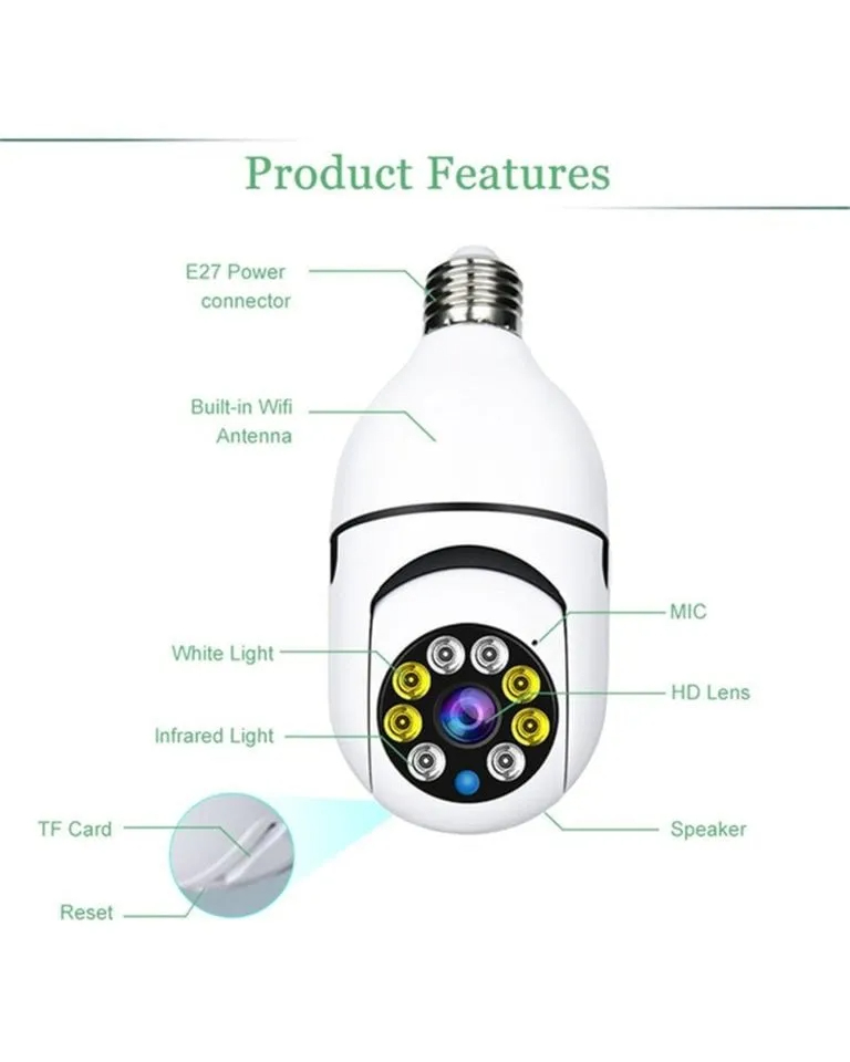 🔥LAST DAY PROMOTION🔥WIRELESS WIFI LIGHT BULB CAMERA SECURITY CAMERA PREMIUM