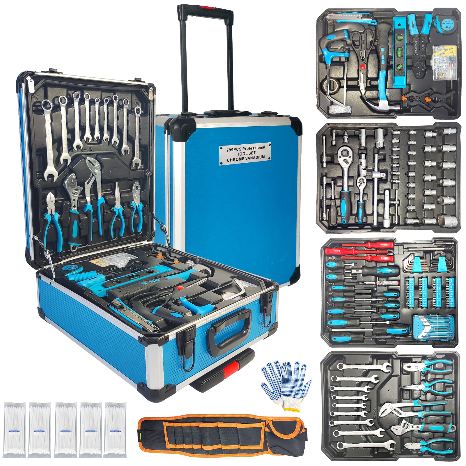 【Beli 1 gratis 3】Tool Sets for Men, Tool Box with Tools