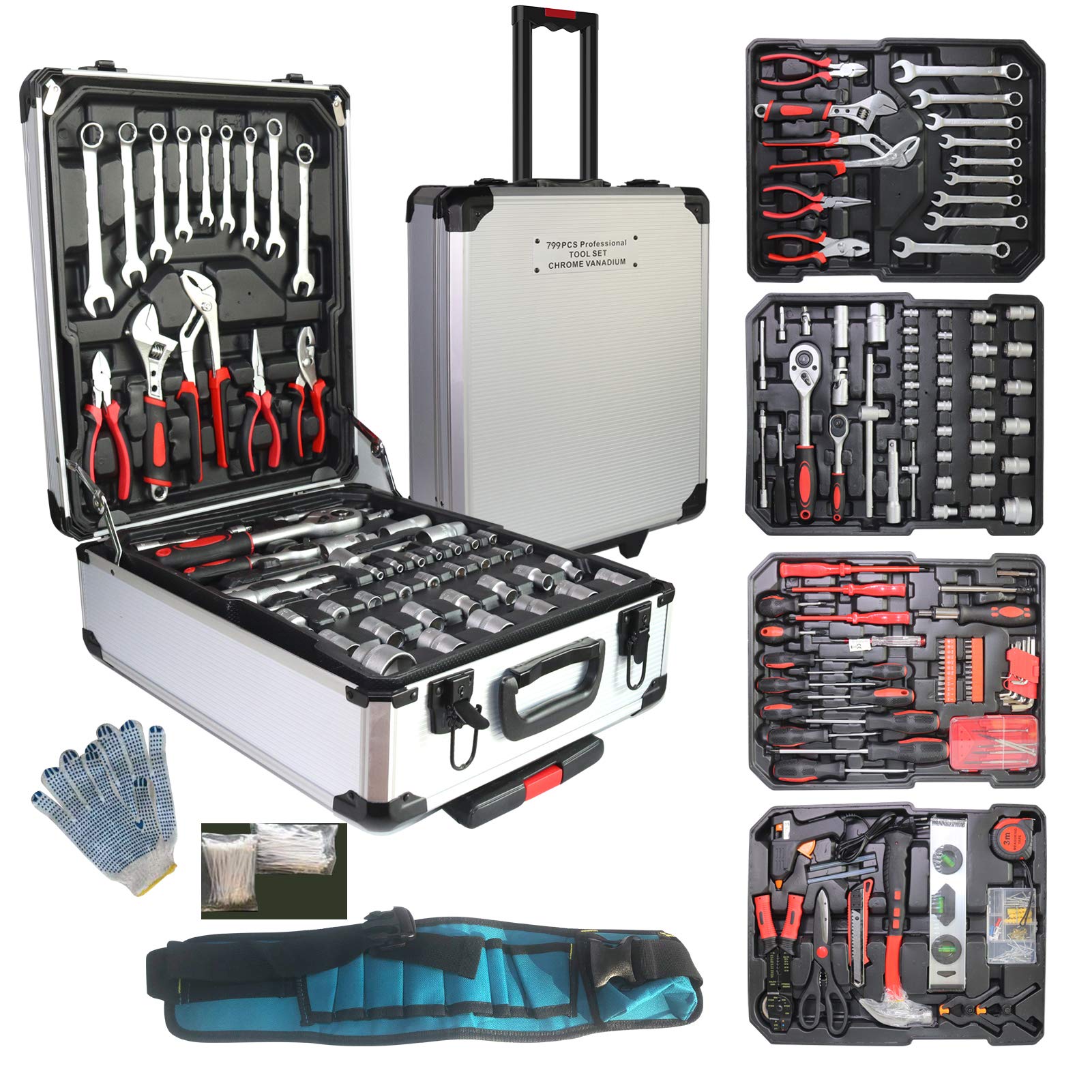 【Beli 1 gratis 3】Tool Sets for Men, Tool Box with Tools