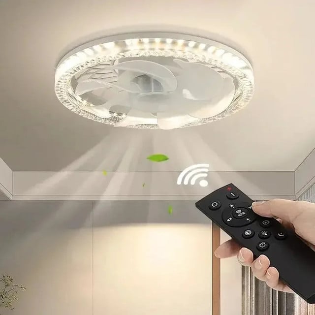 Ceiling fan with remote control light