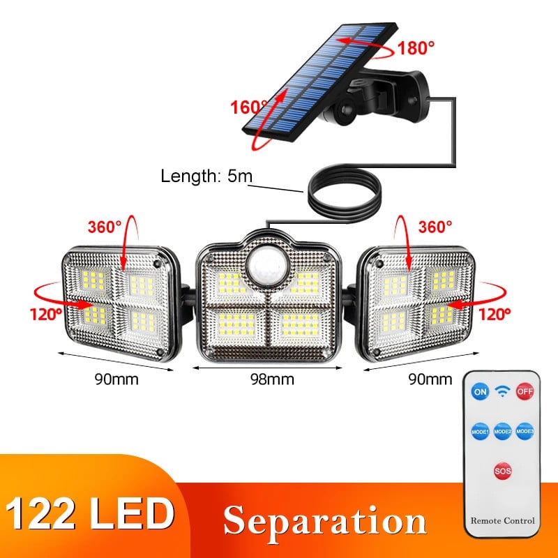 Solar Lamp Outdoor Flood Security Lamp With Remote