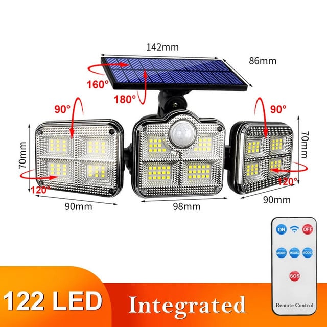 Solar Lamp Outdoor Flood Security Lamp With Remote