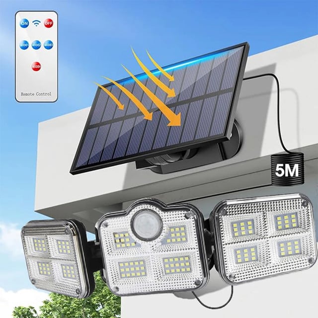 Solar Lamp Outdoor Flood Security Lamp With Remote