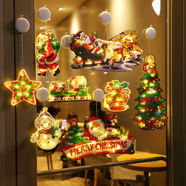 🎄🎅Christmas Presale - Get Surprise Offer-Christmas Window Hanging Lights🎅🎄