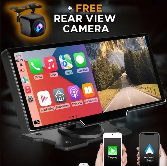 CARPLAY 10" WIRELESS CAMERA + REAR CAMERA FREE