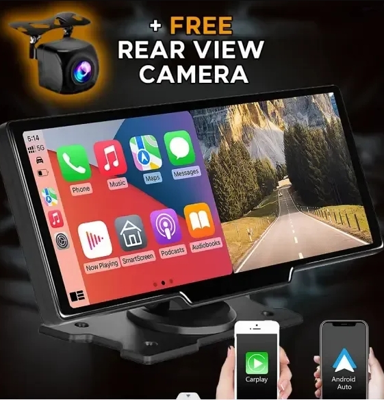 CARPLAY 10" WIRELESS CAMERA + REAR CAMERA FREE