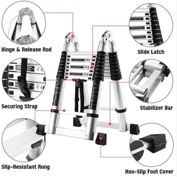 IKEA® 6.9 meters. Aluminum telescopic ladder