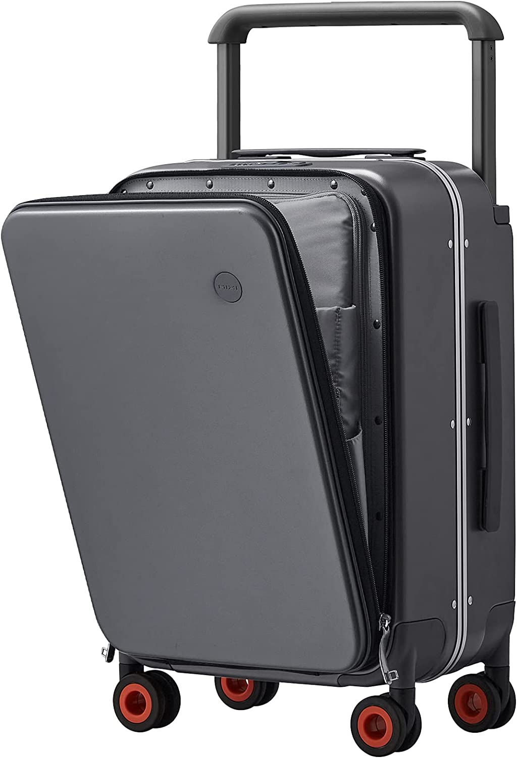 Luggage Wide Handle Luxury Design Rolling Travel Suitcase PC Hardside with Aluminum Frame Hollow Spinner Wheels, with Cover