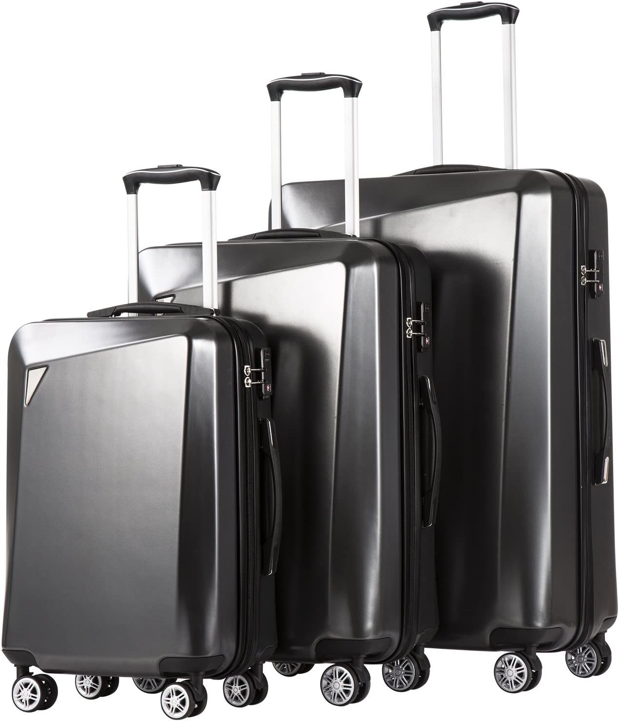 Luggage 3 Piece Sets PC+ABS Spinner Suitcase 20 inch 24 inch 28 inch