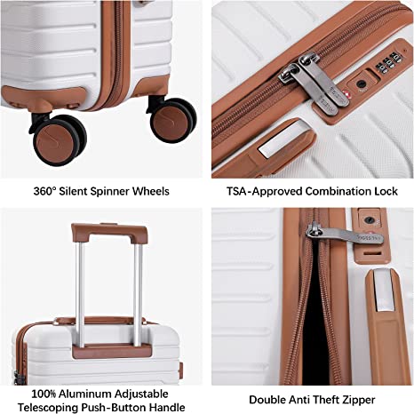 FIGESTIN Carry on luggage with Spinner Wheels