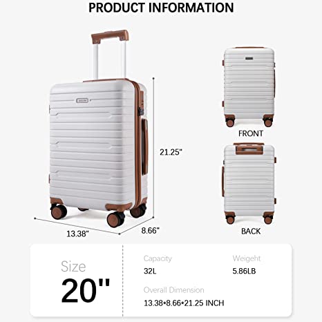 FIGESTIN Carry on luggage with Spinner Wheels