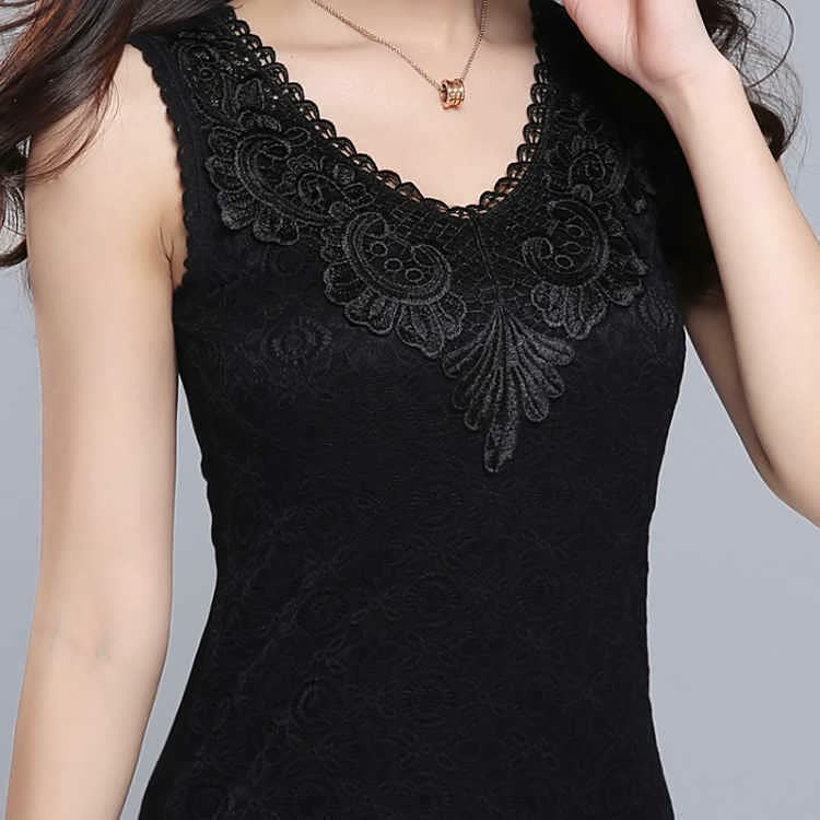 Spring Autumn Lace All-fitting Bottom Shirt Vest Fitting Thin Sling Top V-neck