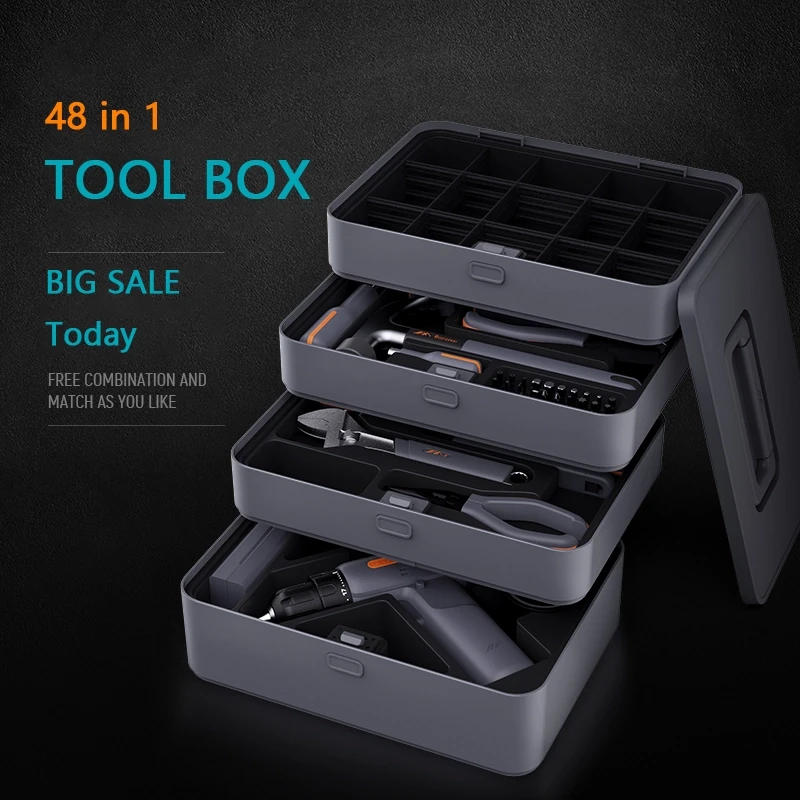 JIMI MULTIFUNCTIONAL X3-ABC JIMI BOX LAYERED ANY COMBINATION UNIVERSAL HARDWARE TOOLBOX UNIVERSAL GOSP SET (FREE SHIPPING)