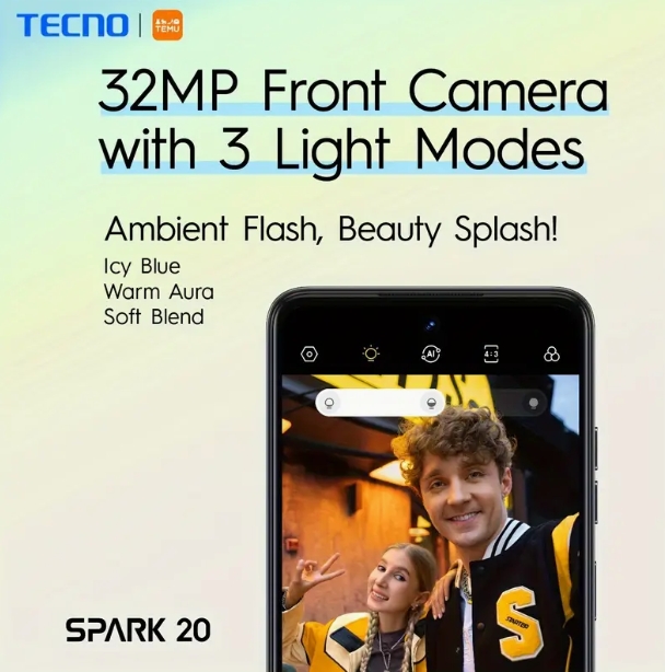 TECNO Spark 20 4G Smartphone 256 GB Big ROM 8GB Big RAM| 50 MP Ultra Clear Camera