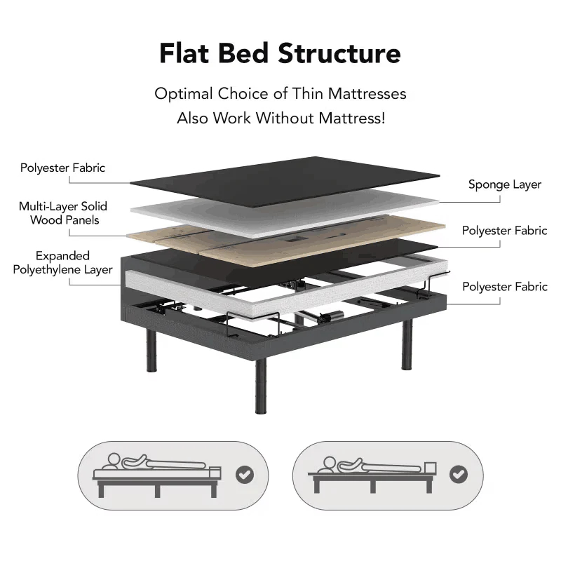 🔥Customized adjustable bed frame, pillow tilt, waist adjustment, wall-mounted✨