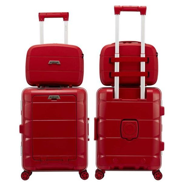 💝Clearance 💥【Two piece set】Multifunctional luggage case with charging port, cup holder, security lock and laptop stand