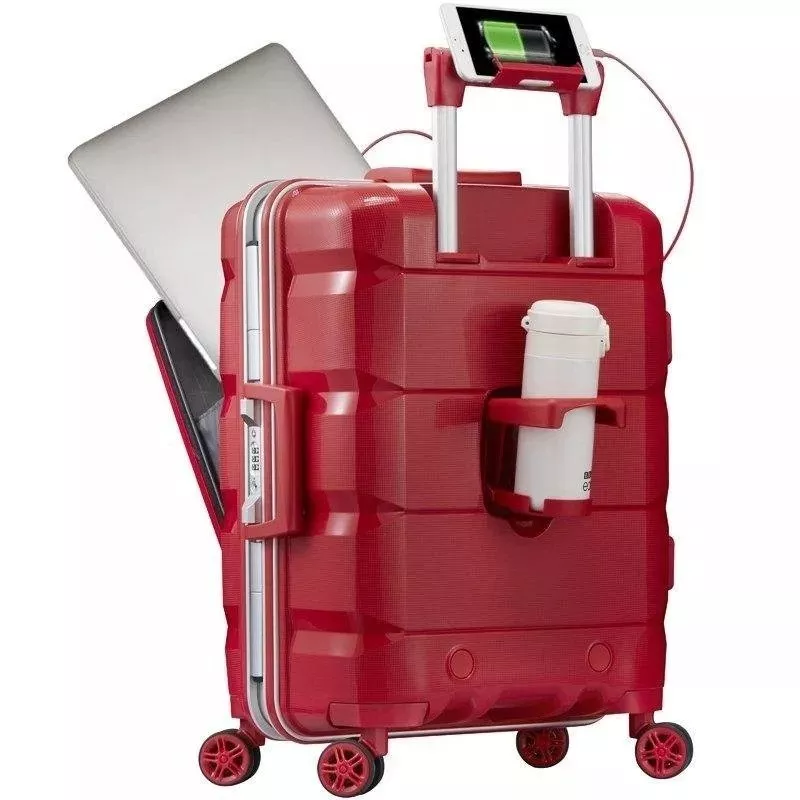 💝Clearance 💥【Two piece set】Multifunctional luggage case with charging port, cup holder, security lock and laptop stand