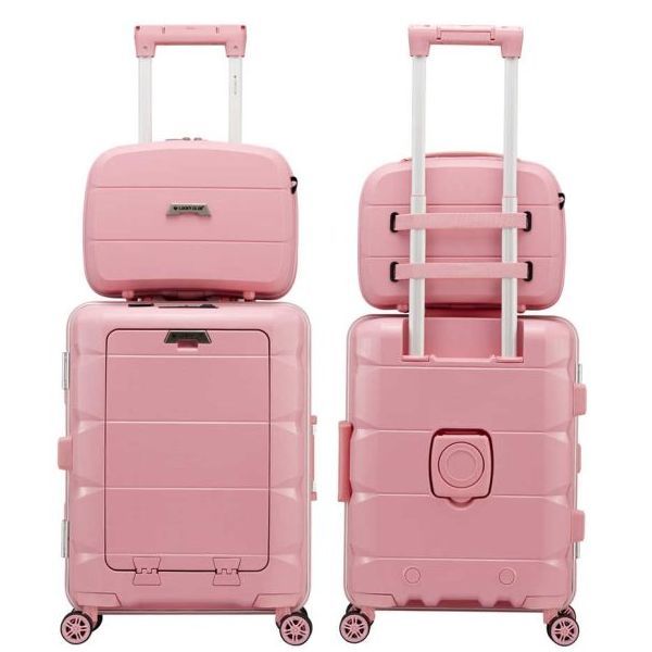 💝Clearance 💥【Two piece set】Multifunctional luggage case with charging port, cup holder, security lock and laptop stand