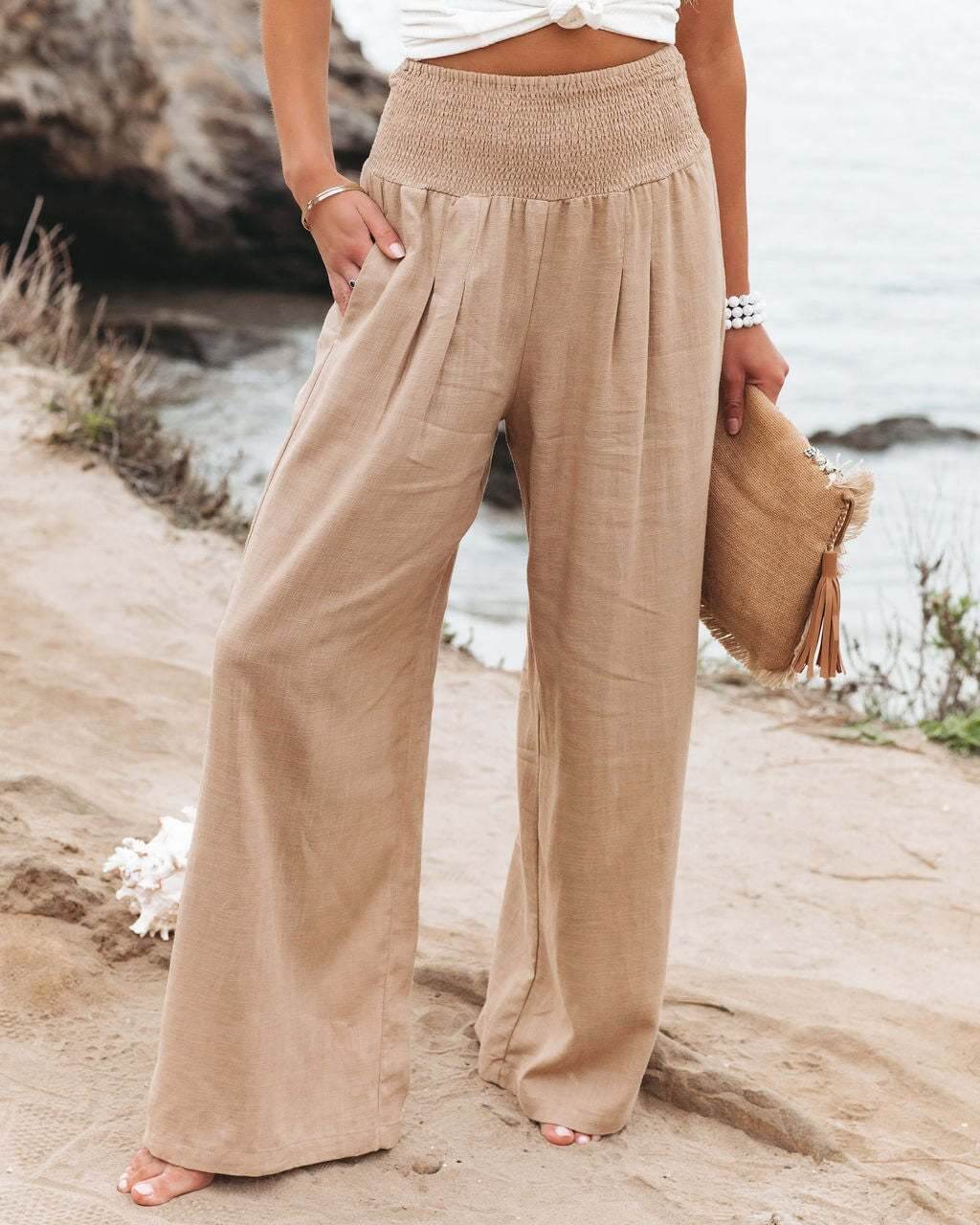 Casual wide leg cotton and linen loose trousers🔥Buy 2 free shipping