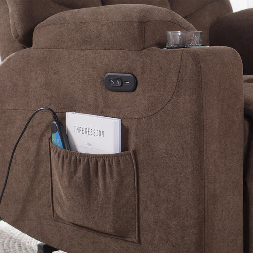 Furniwell Power Lift Chair Electric Recliner for Elderly Fabric Sofa With USB Charging