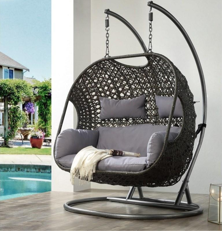 2023 Patio Wicker Swing Chair ，Including Vertical Rain Cover🎉With Seat Cushion