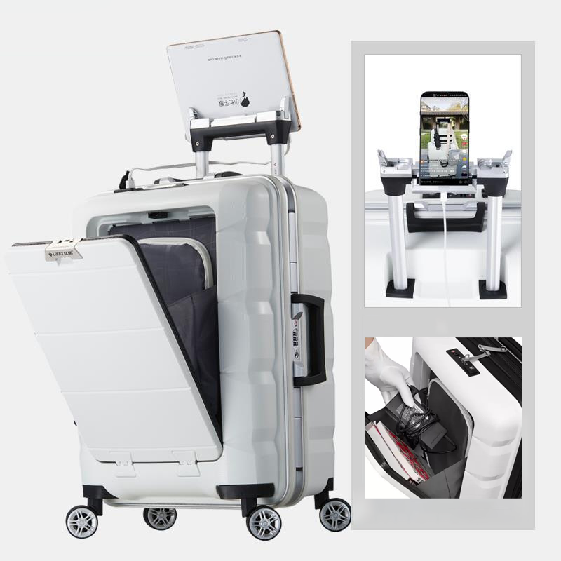 【The Set of 2】Multifunctional Luggage Set Polypropylene Hard Side Cabin Suitcase