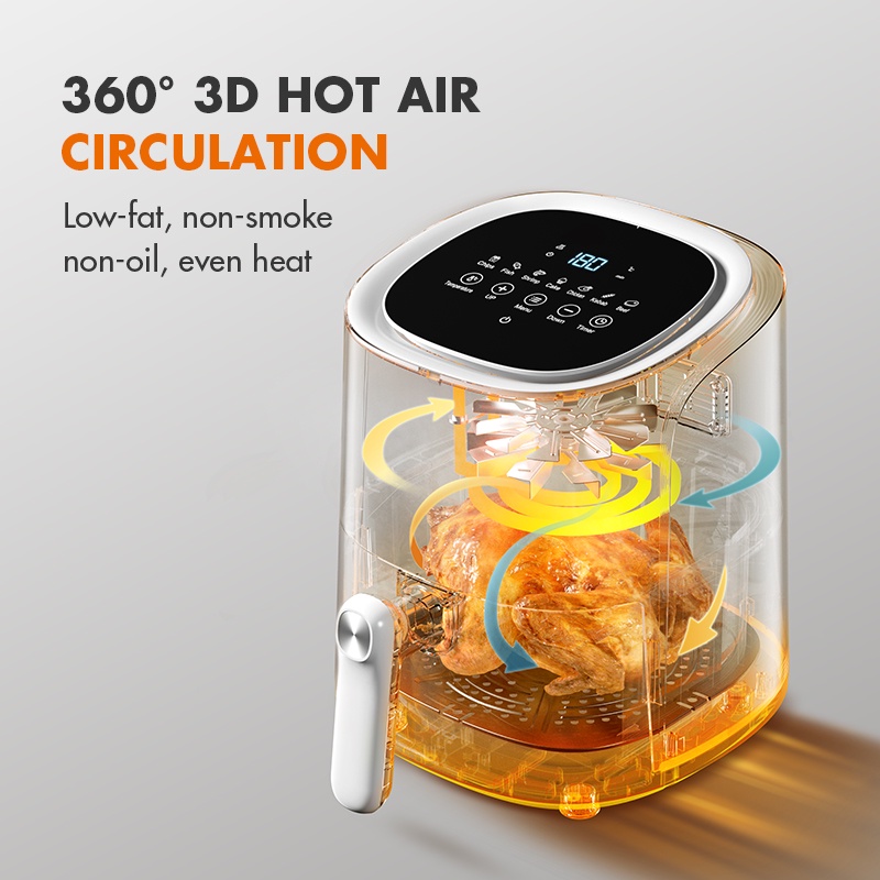 【Limited Time Sale】Gaabor 4.5L Touch Screen Air Fryer, Non-stick Frying with 7 Featured Function