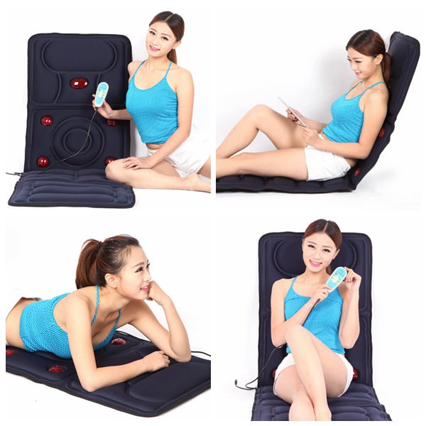 Foldable 9 in 1 Full Body Massager Mattress Automatic Heating Infrared Vibrating Massage Mat