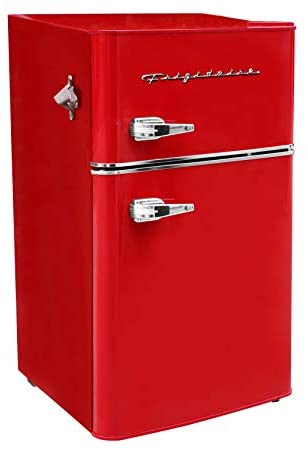 【F】Frigidaire Retro 3.2 Cu ft Two Door Compact Refrigerator with Freezer