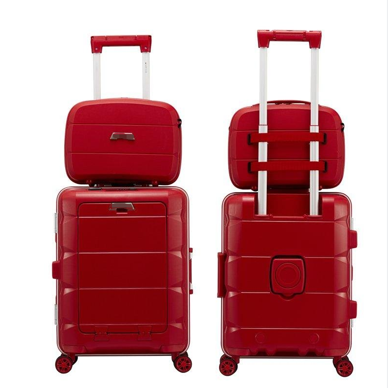 【The Set of 2】Multifunctional Luggage Set Polypropylene Hard Side Cabin Suitcase