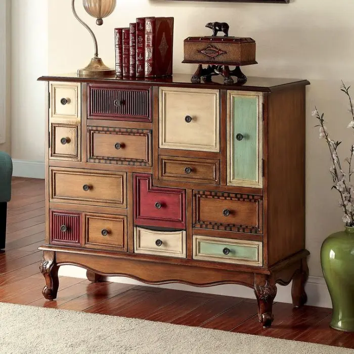 💝Warehouse clearance-Walnut accent cabinet with 14 drawers