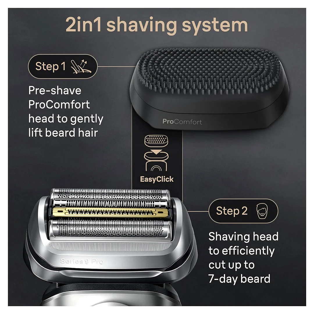 🔥Clearout Sale Men's Electric Shaver and Trimmer Set, Wet and Dry Use, Rechargeable, with 6 Refill Cartridges